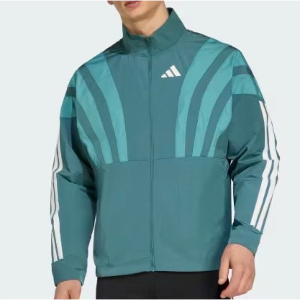 Adidas Adizero Archive Men’s Size XL Preloved Teal White Running Jacket
